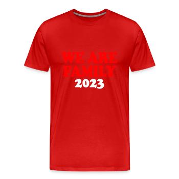 We are family - T-shirt bio Premium Homme - rouge - Devant - Damien (186cm)