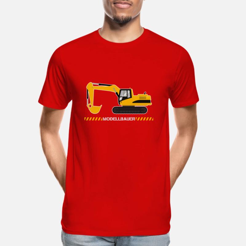 Model Maker Model Making Construction Site Excavator Construction Machine Men's Premium Organic T-Shirt