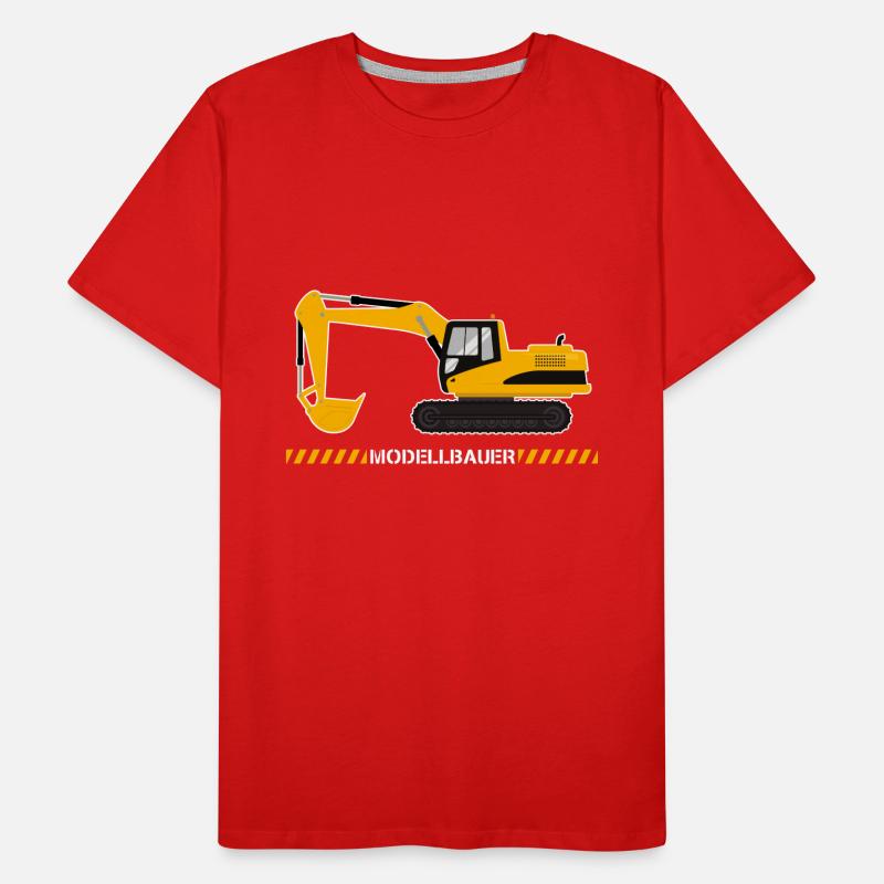Model Maker Model Making Construction Site Excavator Construction Machine Men's Premium Organic T-Shirt