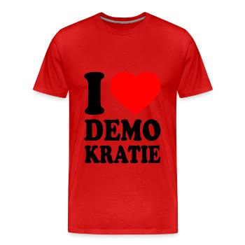 i love demokratie - Männer Premium Bio T-Shirt - Rot - Vorne - Damien (186cm)