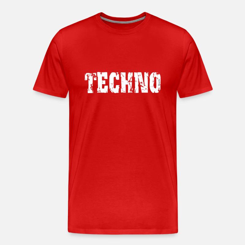 TECHNO - Männer Premium Bio T-Shirt - Rot