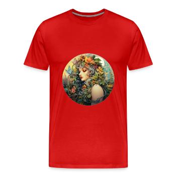 Mother Nature Mother Earth Nature Goddess Femininity 3 - Men's Premium Organic T-Shirt - red - Front - Damien (186cm)