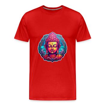 BuddhaBliss - Männer Premium Bio T-Shirt - Rot - Vorne - Damien (186cm)