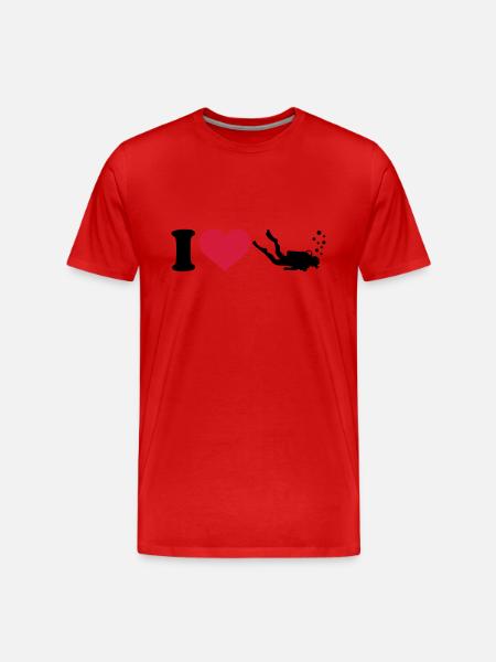 I love Diving - Men's Premium Organic T-Shirt - red