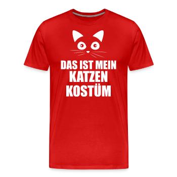 Katzenkostüm Karneval - Männer Premium Bio T-Shirt - Rot - Vorne - Damien (186cm)