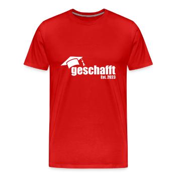 Abschluss geschafft est 2023 - Männer Premium Bio T-Shirt - Rot - Vorne - Damien (186cm)