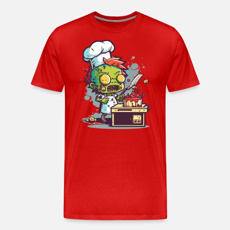 Kochen mit den Untoten - Männer Premium Bio T-Shirt - Rot