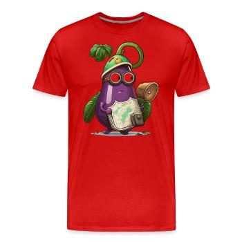 Auberginen-Expeditionen - Männer Premium Bio T-Shirt - Rot - Vorne - Damien (186cm)