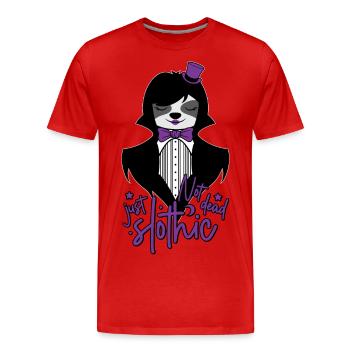 NOT DEAD JUST SLOTHIC - FAULTIER GOTH SLOTH GOTHIC - Männer Premium Bio T-Shirt - Rot - Vorne - Damien (186cm)
