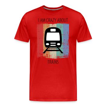 Zug Eisenbahn Eisenbahner Züge Triebfahrzeugführer - Männer Premium Bio T-Shirt - Rot - Vorne - Damien (186cm)