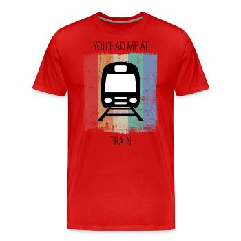 Zug Eisenbahn Eisenbahner Züge Triebfahrzeugführer - Männer Premium Bio T-Shirt - Rot - Vorne - Damien (186cm)