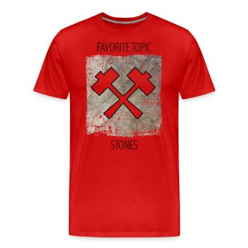 Tailleur de pierre sculpteur sur pierre disant - T-shirt bio Premium Homme - rouge - Devant - Damien (186cm)