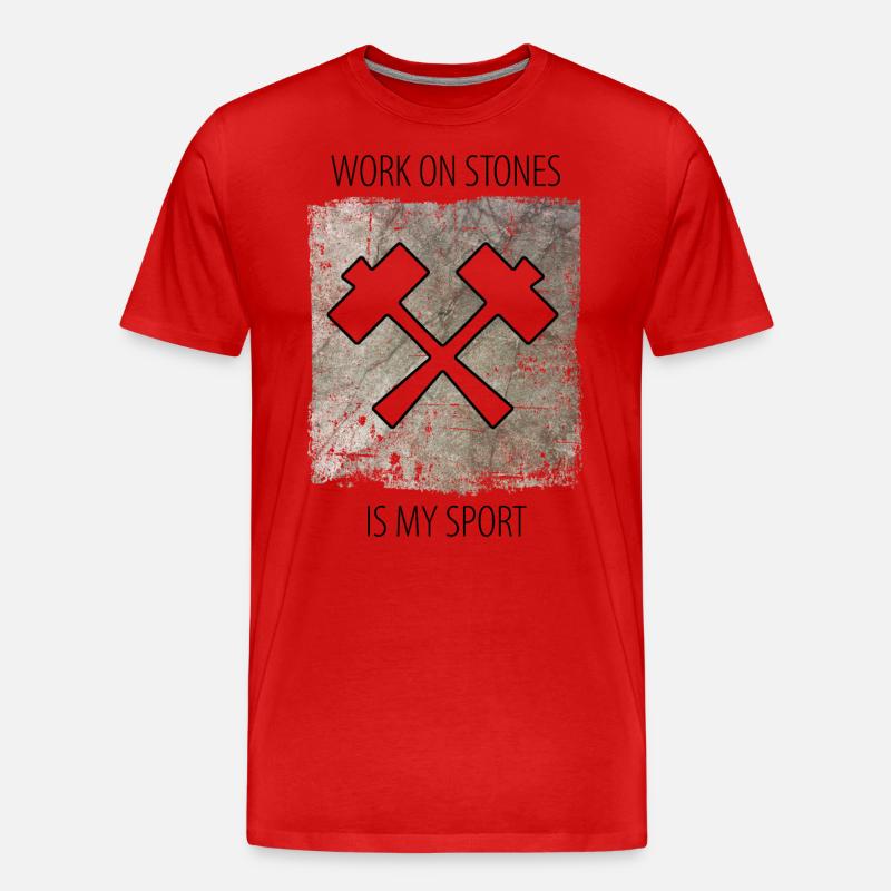 Steinmetz Steinbildhauer Spruch - Männer Premium Bio T-Shirt - Rot
