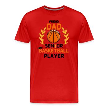 proud dad SENIOR 2023 basketball player graduation - Men's Premium Organic T-Shirt - red - Front - Damien (186cm)