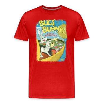 Looney Tunes Bugs Bunny Adventure Vintage - Men's Premium Organic T-Shirt - red - Front - Damien (186cm)