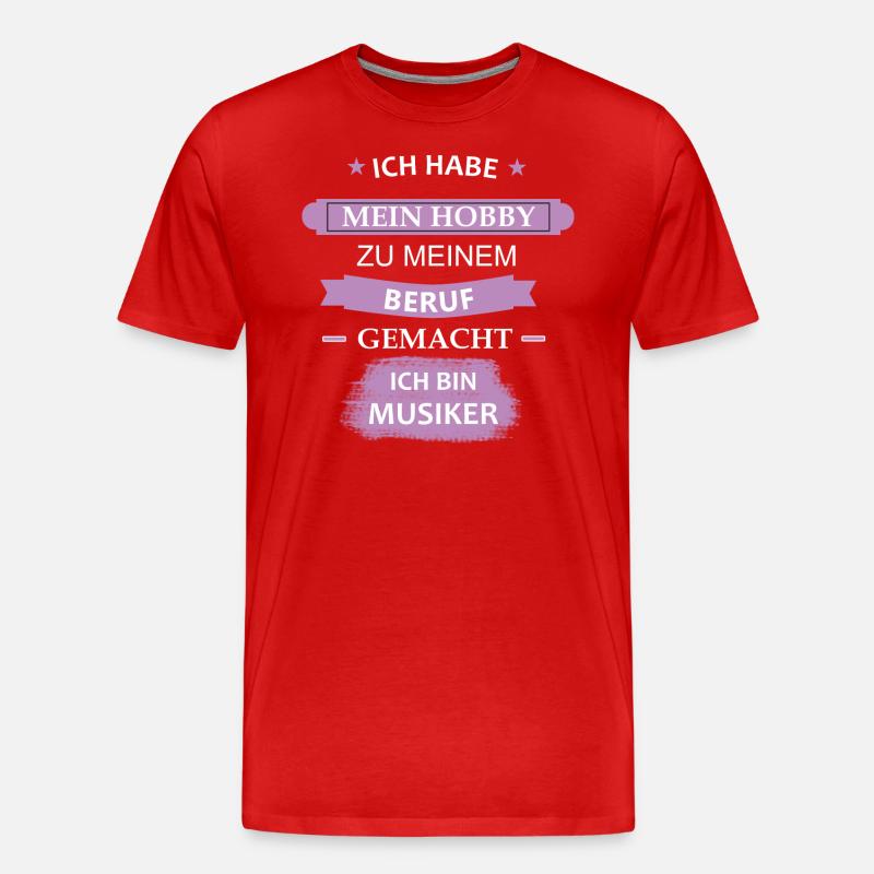 Musiker - Männer Premium Bio T-Shirt - Rot
