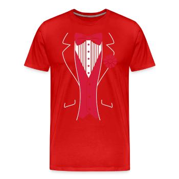 Tuxedo Smoking - T-shirt bio Premium Homme - rouge - Devant - Damien (186cm)