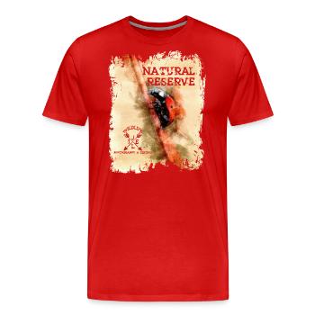 Serie "NATURE RESERVE" - Marienkäfer - Männer Premium Bio T-Shirt - Rot - Vorne - Damien (186cm)