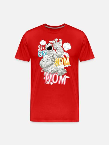 Sesame Street Om Nom Nom - Men's Premium Organic T-Shirt - red