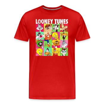 Looney Tunes Charaktere Kachel - Männer Premium Bio T-Shirt - Rot - Vorne - Damien (186cm)