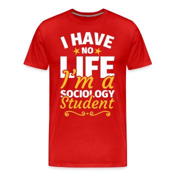 Un sociologue étudiant, un cadeau de sociologue - T-shirt bio Premium Homme - rouge - Devant - Damien (186cm)