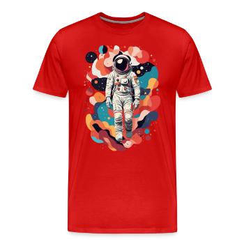 Astronaute - T-shirt bio Premium Homme - rouge - Devant - Damien (186cm)