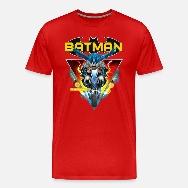 Batman und Batcycle - Männer Premium Bio T-Shirt - Rot