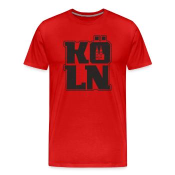 Cologne Graphique Carnaval Souvenir Carnaval Cologne - T-shirt bio Premium Homme - rouge - Devant - Damien (186cm)