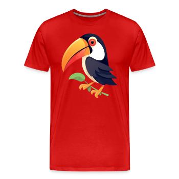 Minimalist toucan with red eyes - Men's Premium Organic T-Shirt - red - Front - Damien (186cm)