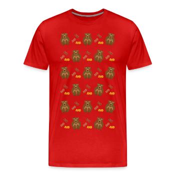 Wilde DAD Bären, eine wilde Bären Party für DAD. - Männer Premium Bio T-Shirt - Rot - Vorne - Damien (186cm)