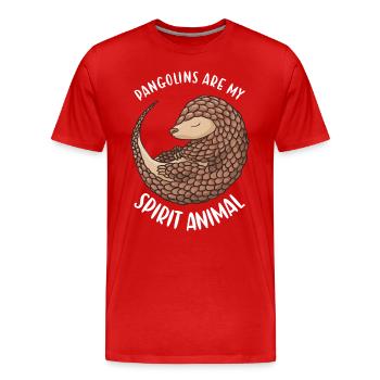 Les pangolins sont mon animal Pangolin - T-shirt bio Premium Homme - rouge - Devant - Damien (186cm)