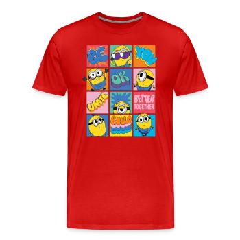 Minions Be You Design Positif Et Doux - T-shirt bio Premium Homme - rouge - Devant - Damien (186cm)
