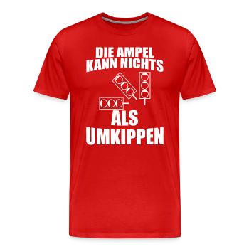 Ampel Regierung Scholz Baerbock Habeck Grüne SPD - Männer Premium Bio T-Shirt - Rot - Vorne - Damien (186cm)