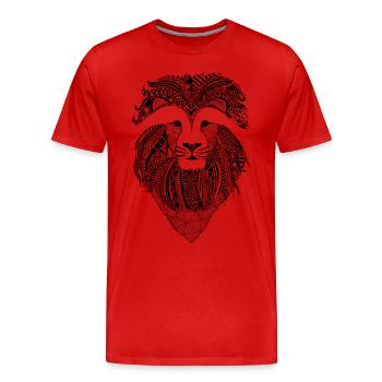 Lion dark - T-shirt bio Premium Homme - rouge - Devant - Damien (186cm)
