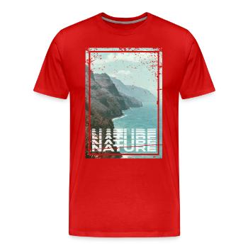 Nature - T-shirt bio Premium Homme - rouge - Devant - Damien (186cm)