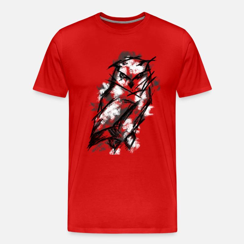 Eule - Männer Premium Bio T-Shirt - Rot