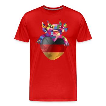 Drapeau allemand Drapeau allemand Utilisé Look Home - T-shirt bio Premium Homme - rouge - Devant - Damien (186cm)