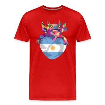 Argentina Flag South America Argentine Flag - Men's Premium Organic T-Shirt - red - Front - Damien (186cm)