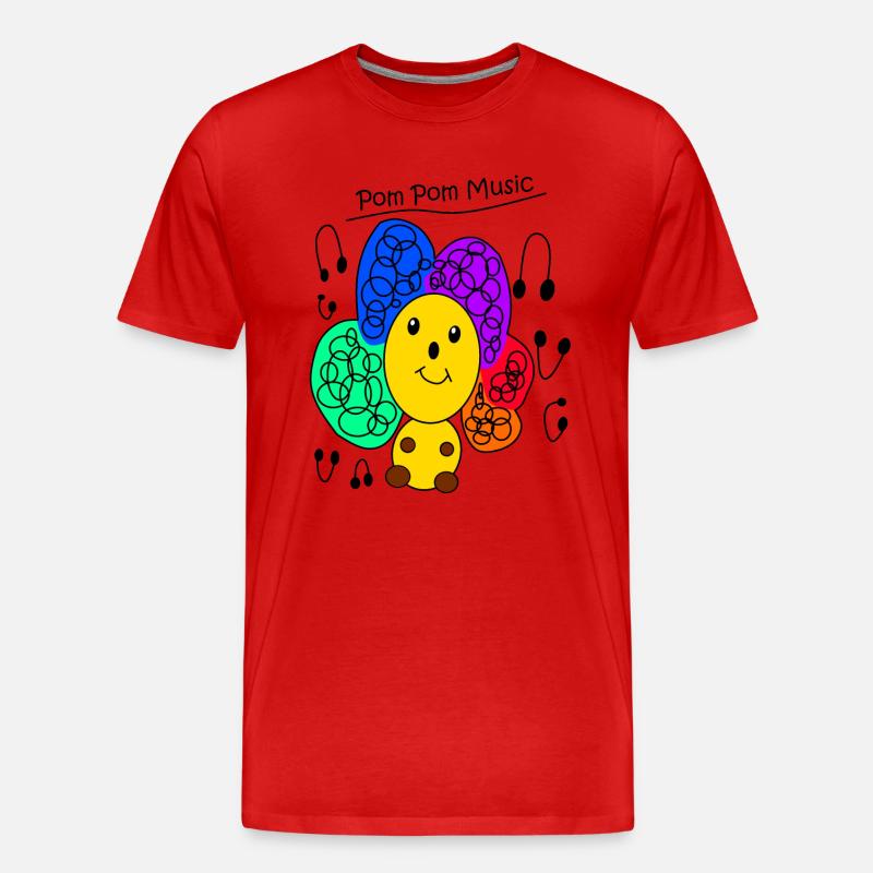 PomPom - Männer Premium Bio T-Shirt - Rot
