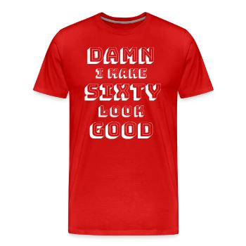 60th birthday - Men's Premium Organic T-Shirt - red - Front - Damien (186cm)