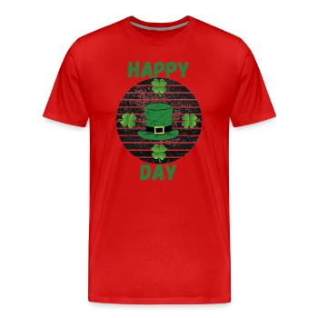 Glückstag - Männer Premium Bio T-Shirt - Rot - Vorne - Damien (186cm)
