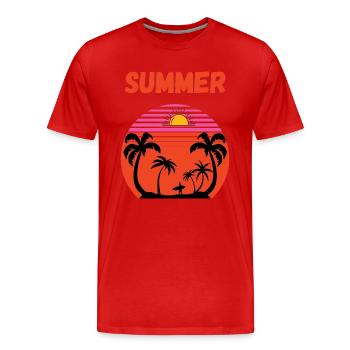 Été - T-shirt bio Premium Homme - rouge - Devant - Damien (186cm)