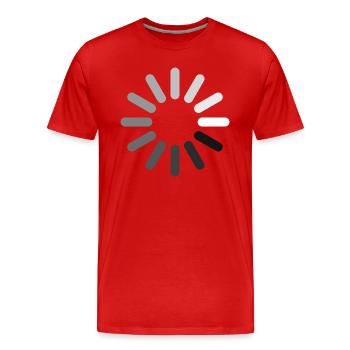 Icône de chargement (négatif) - T-shirt bio Premium Homme - rouge - Devant - Damien (186cm)