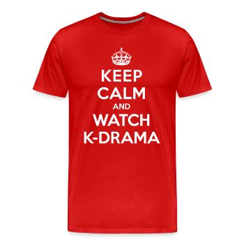 Keep calm and watch k-drama - Männer Premium Bio T-Shirt - Rot - Vorne - Damien (186cm)