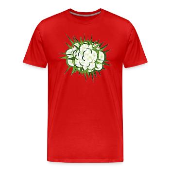 Wolken-Blitz - Männer Premium Bio T-Shirt - Rot - Vorne - Damien (186cm)