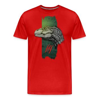 Poursuite rapide : Vélociraptor en mouvement - T-shirt bio Premium Homme - rouge - Devant - Damien (186cm)
