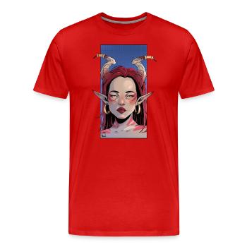 Elf girl - Männer Premium Bio T-Shirt - Rot - Vorne - Damien (186cm)