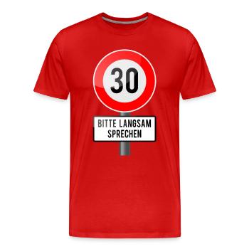 30 années protègent lentement - T-shirt bio Premium Homme - rouge - Devant - Damien (186cm)