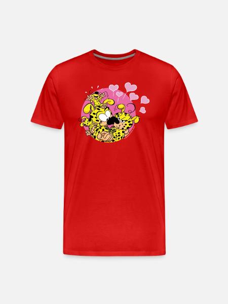Marsupilami Liebe - Männer Premium Bio T-Shirt - Rot