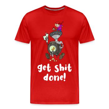 Humorvoller Industrieschrubber mit Schmutzthema - Männer Premium Bio T-Shirt - Rot - Vorne - Damien (186cm)